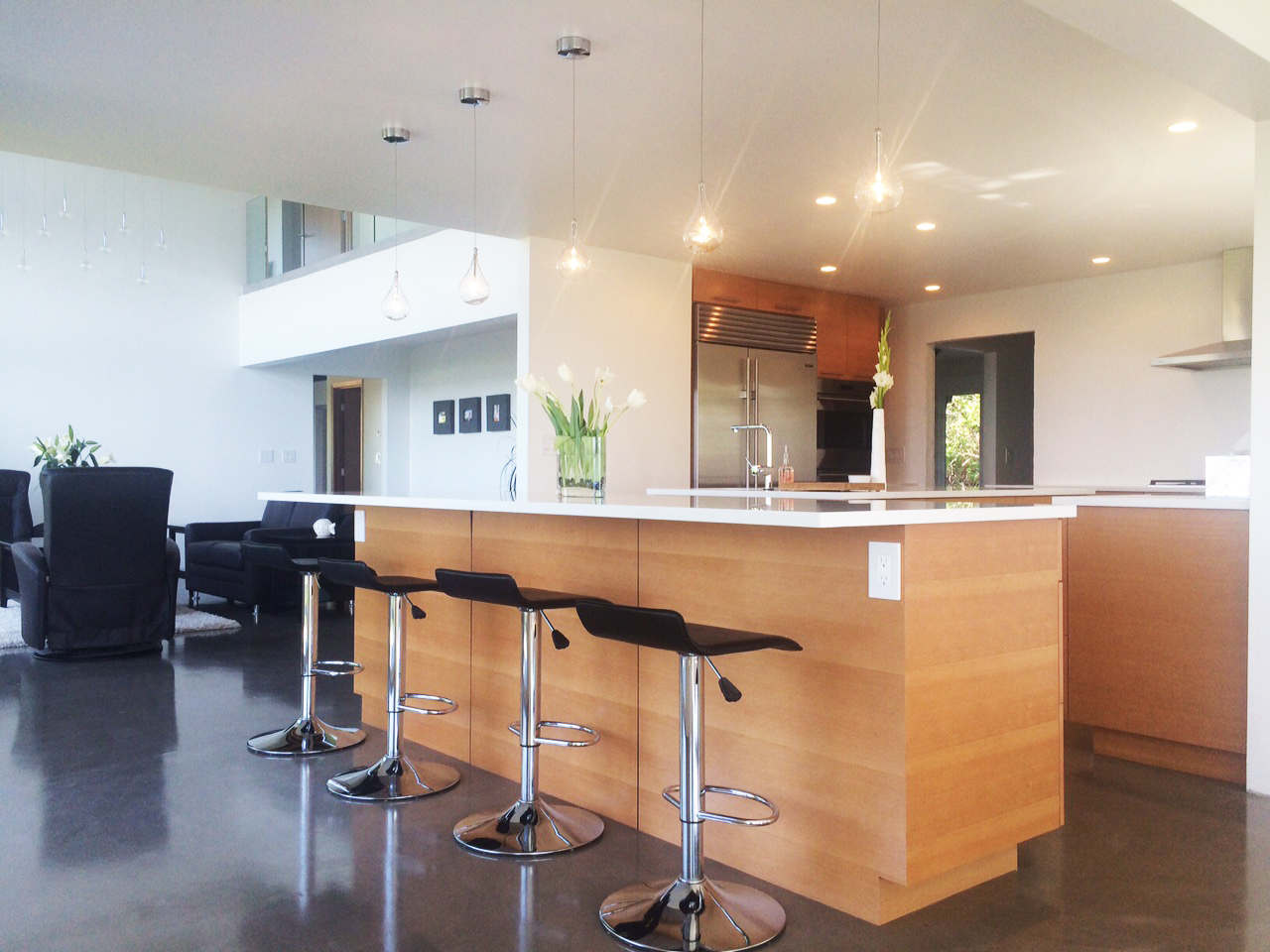 PentalQuartz Seashell featured on countertops is a modern kitchen.