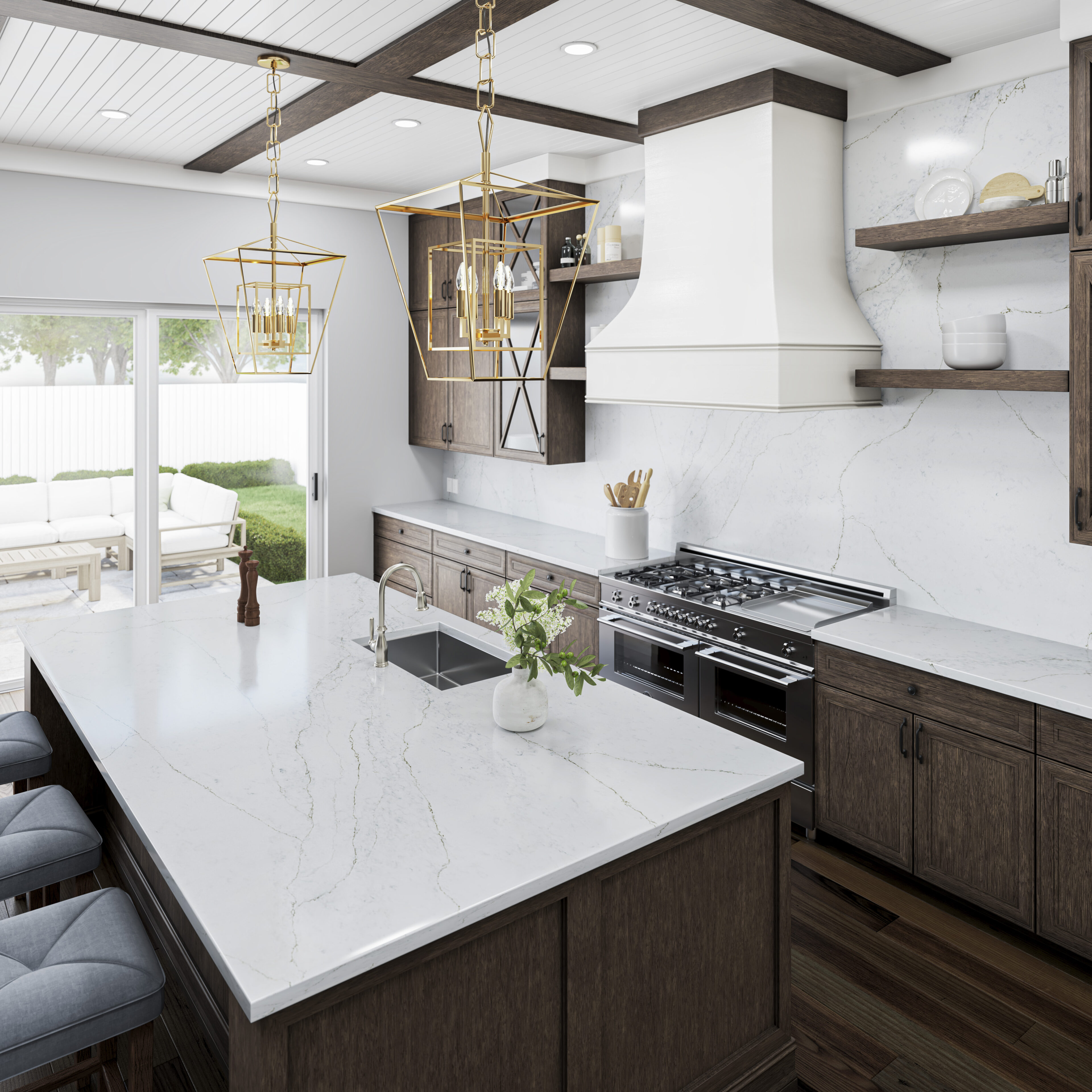 Mortiz countertop and dark cabinets