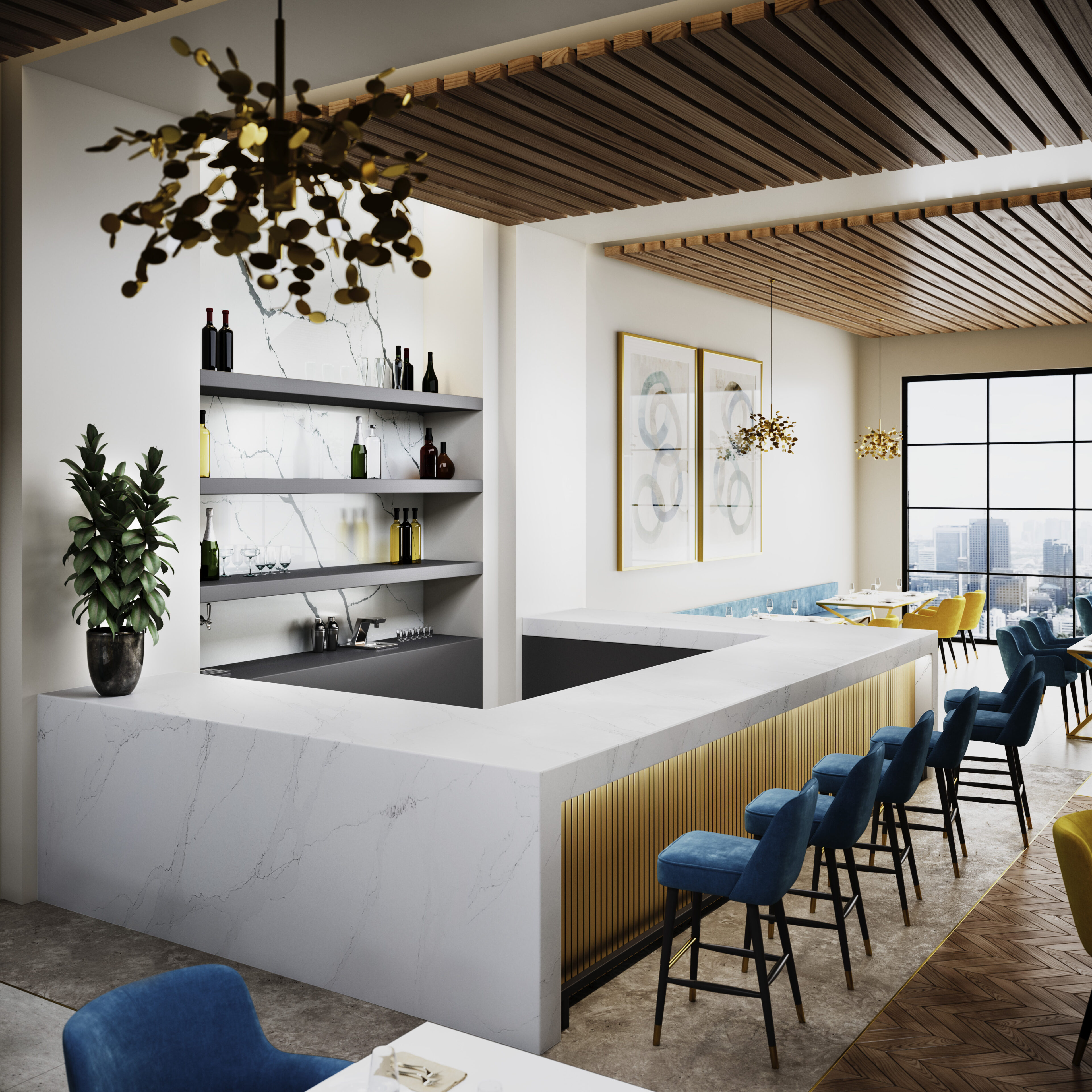 Bar of stella gold installed in kitchen