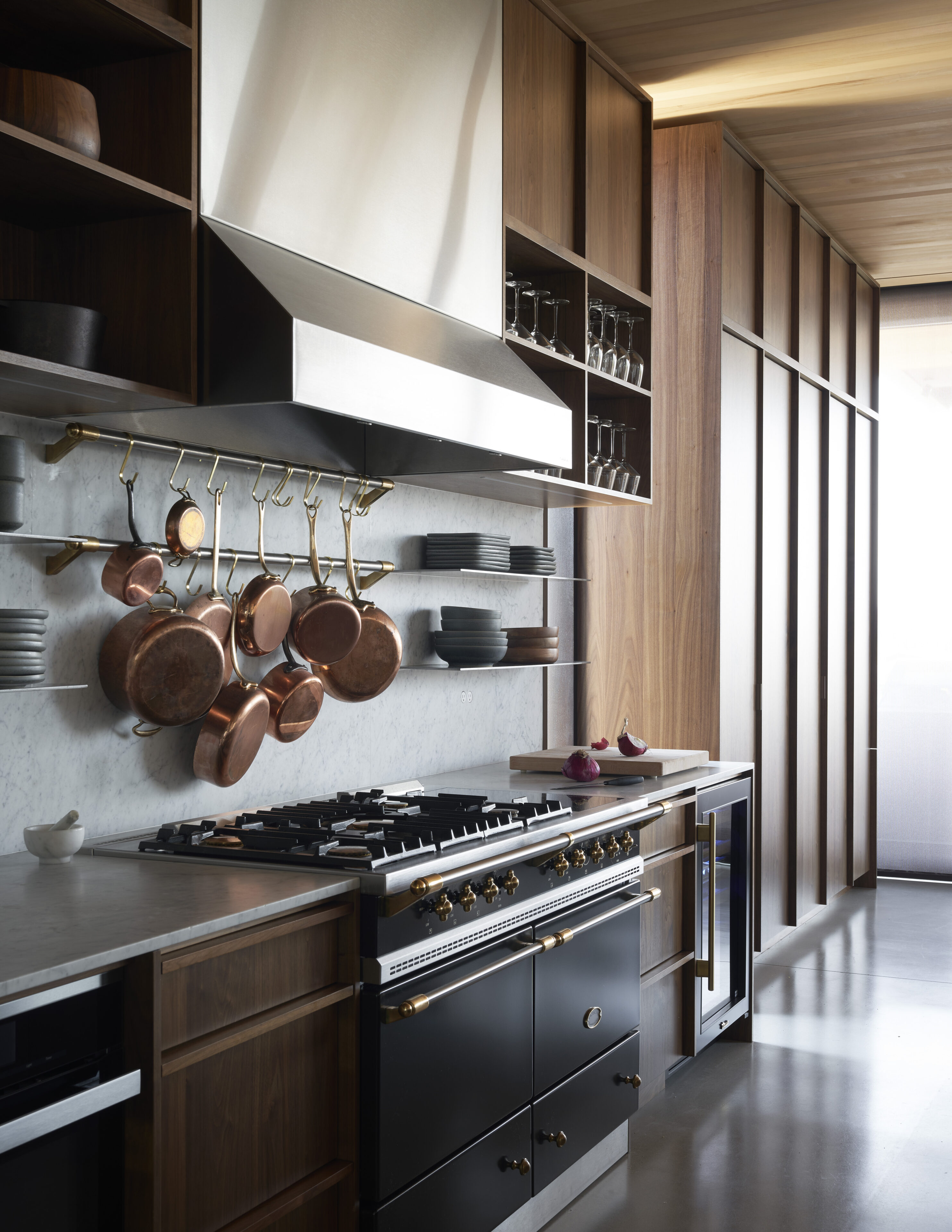 Carrara Marble on countertop in luxury kitchen