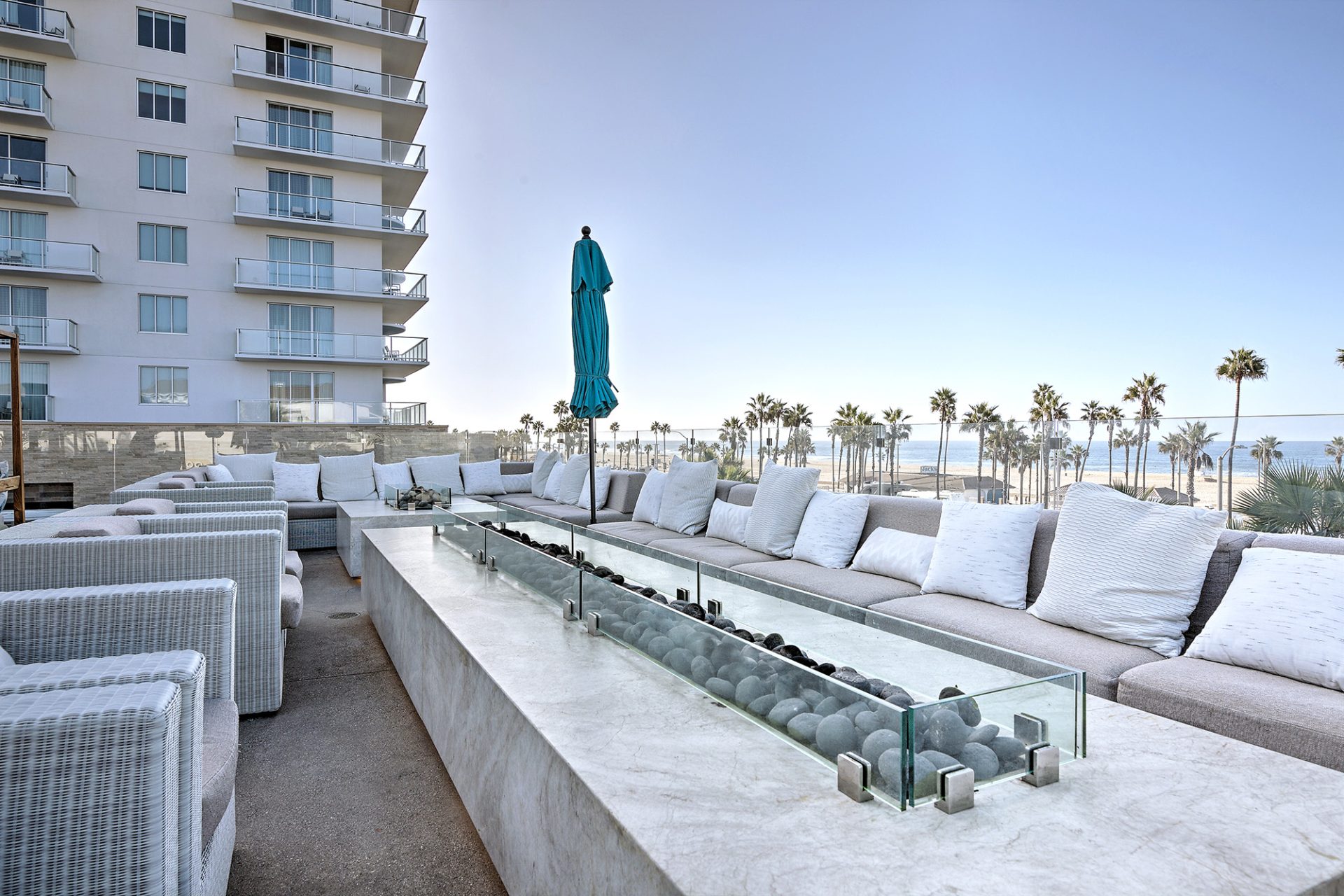 Tajmahal quartzite installed in outdoor restaurant space
