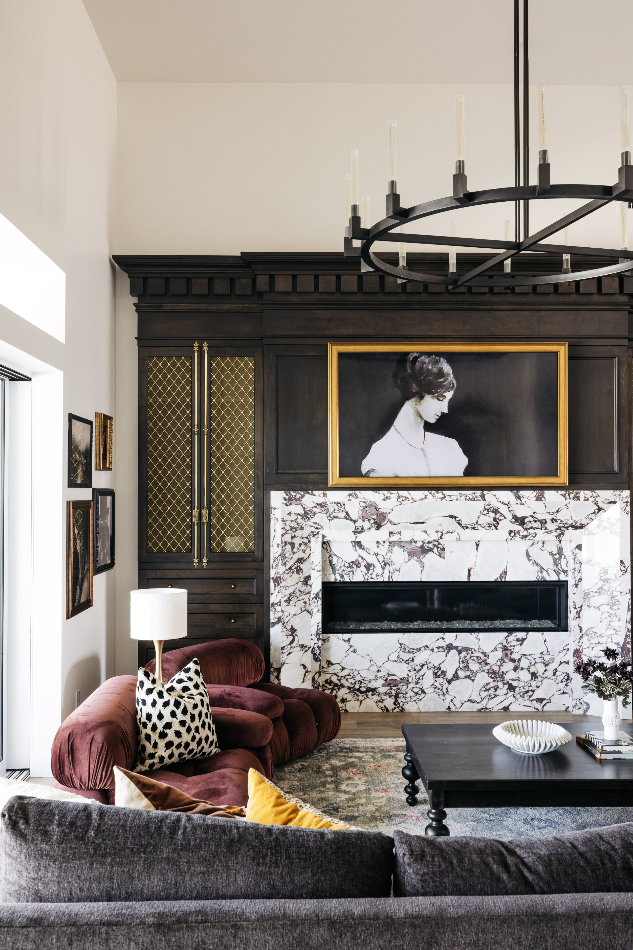 Calacatta Viola Fireplace in Living room area