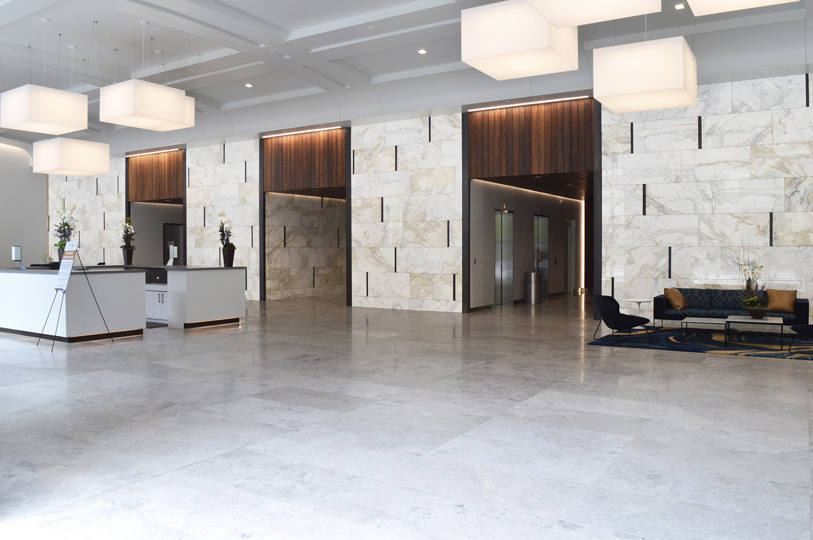 Calacatta Borghini featured on walls of commercial interior