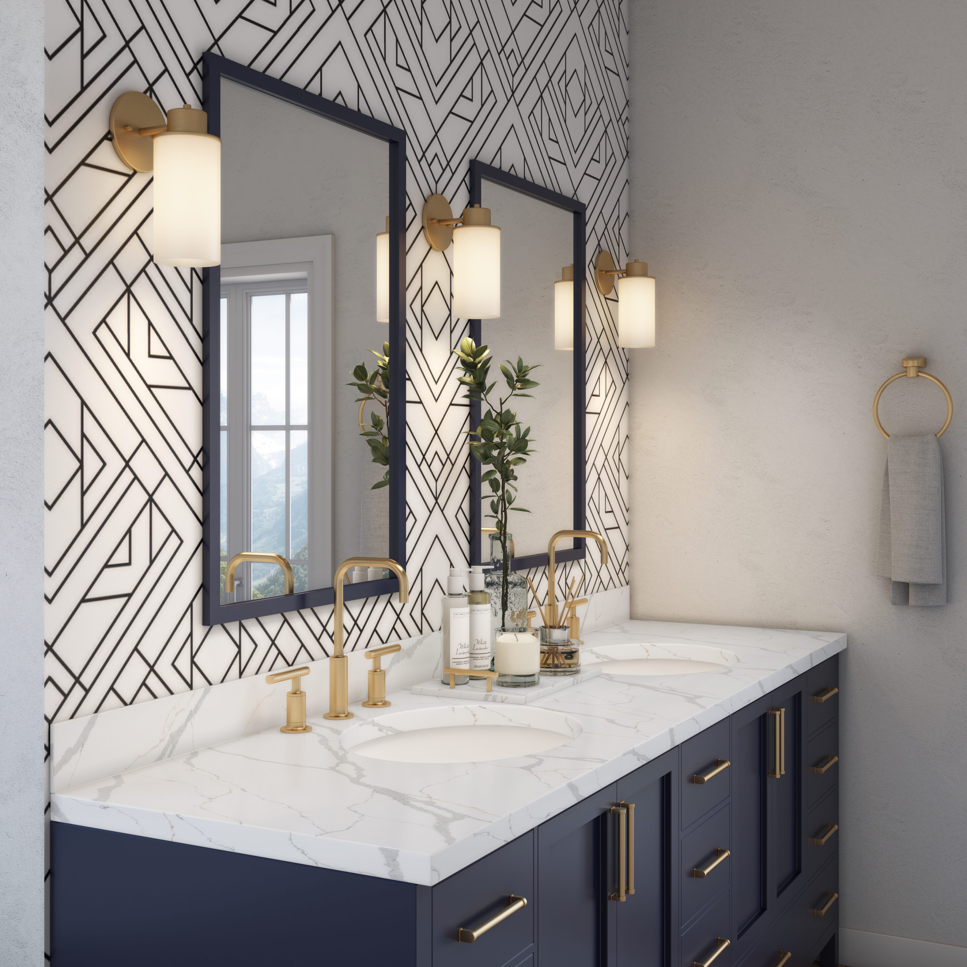 Terra Luna Quartzite Bathroom Vanity With Polished Finish