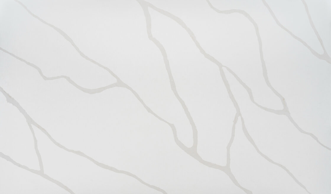 Calacatta Caldise bold vein white quartz slab