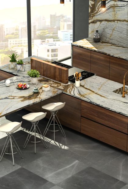 Calacatta Picasso Marble – Artistic Veining with Bold Contrast