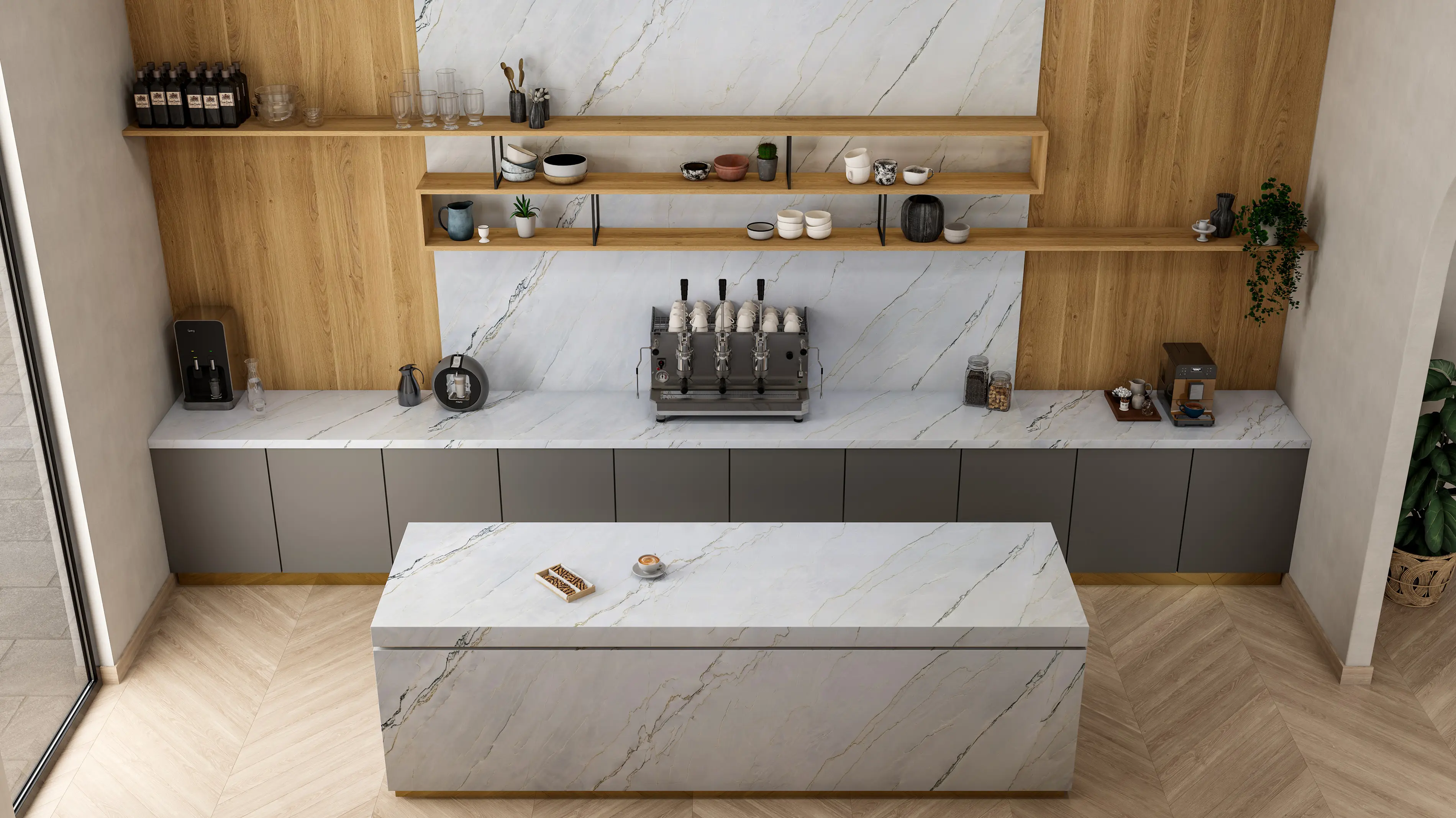 Da Vinci Quartzite – Bold Veining slab - Architectural Surfaces