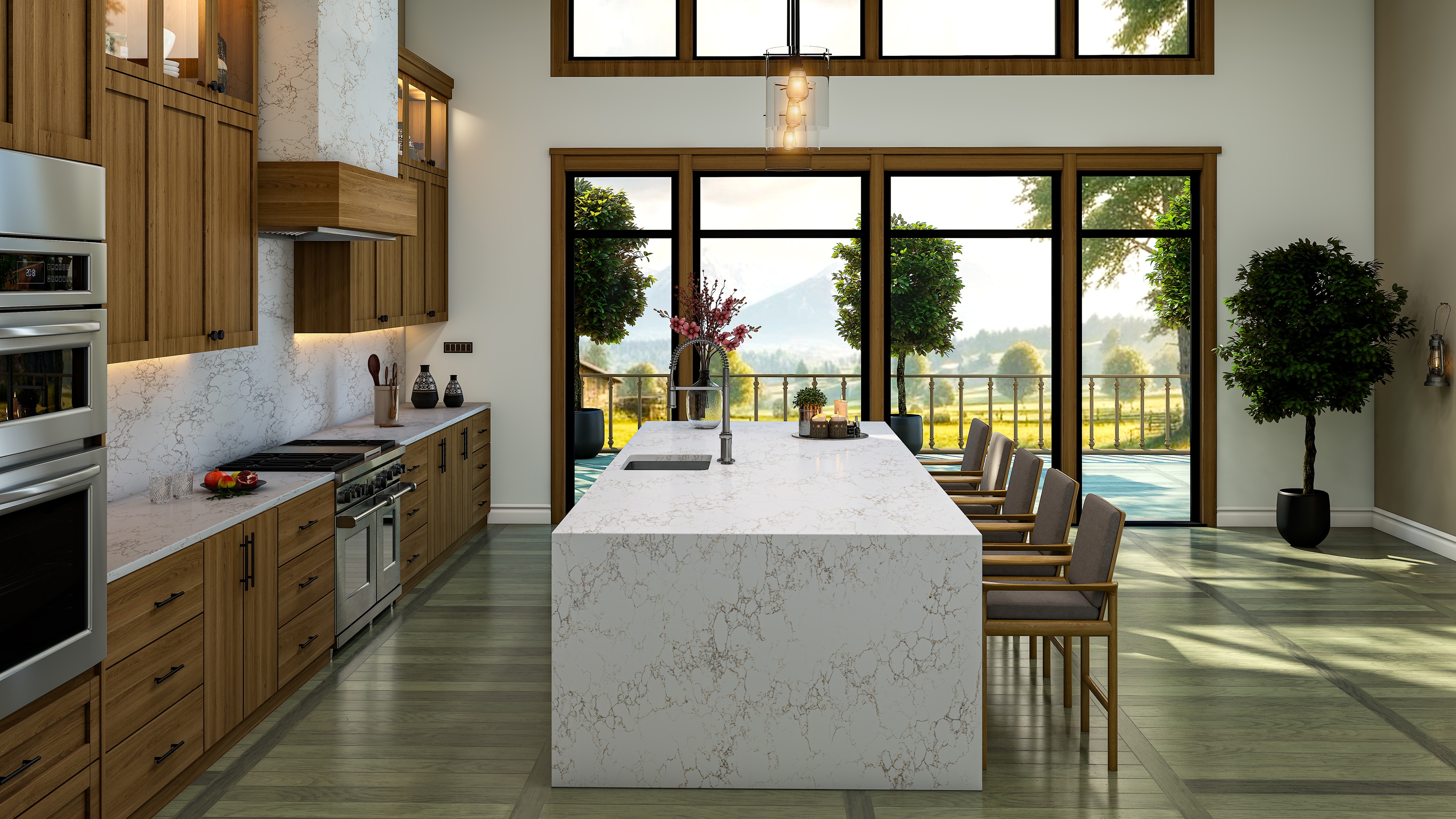 Enza Oro Quartz | White Quartz Classic Kitchen Countertops