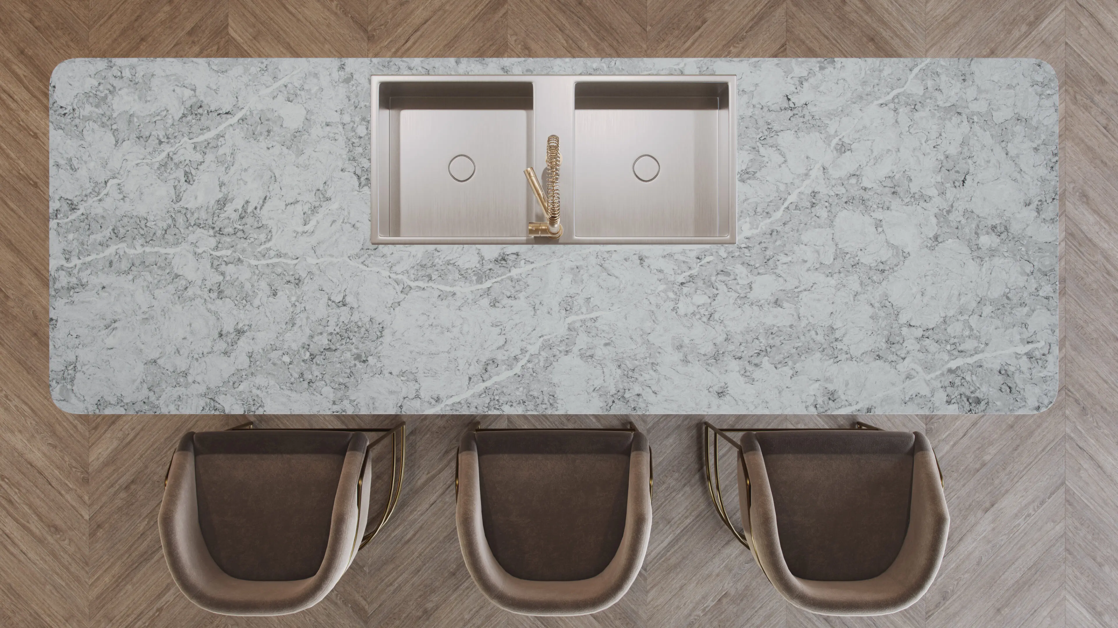 その他 minee3 Pastel Marine Ijen Quartz Kitchen Countertops - Architectural Surfaces