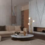 Statuario Principe marble slab with bold gray veining