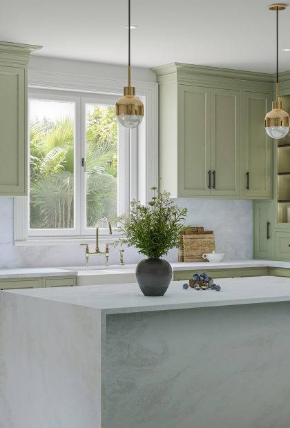 Namibian White Marble Kitchen