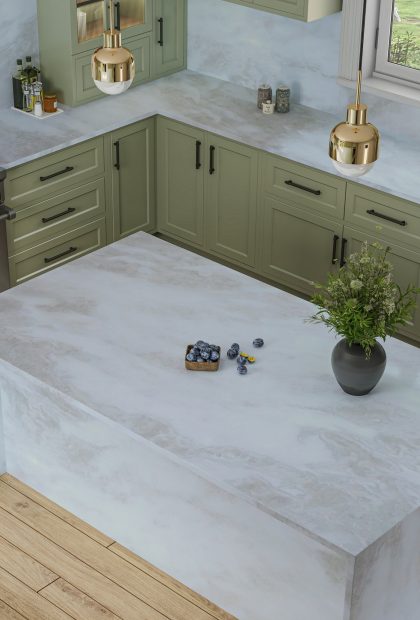 Namibian White Marble Kitchen