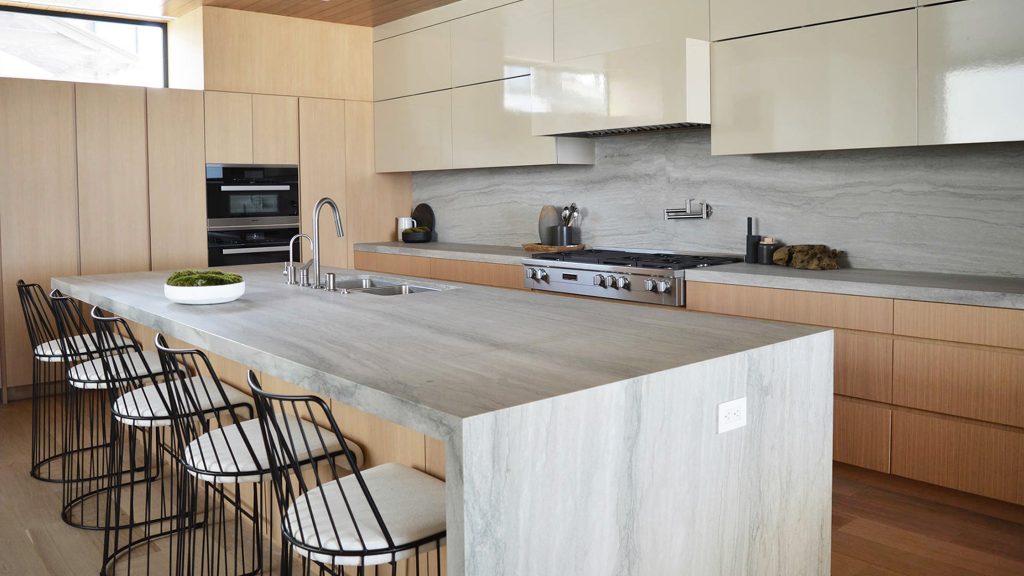 White Pearl Quartzite Kitchen Countertop