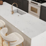 Natural Stone Slab Wall Display In A Showroom Setting