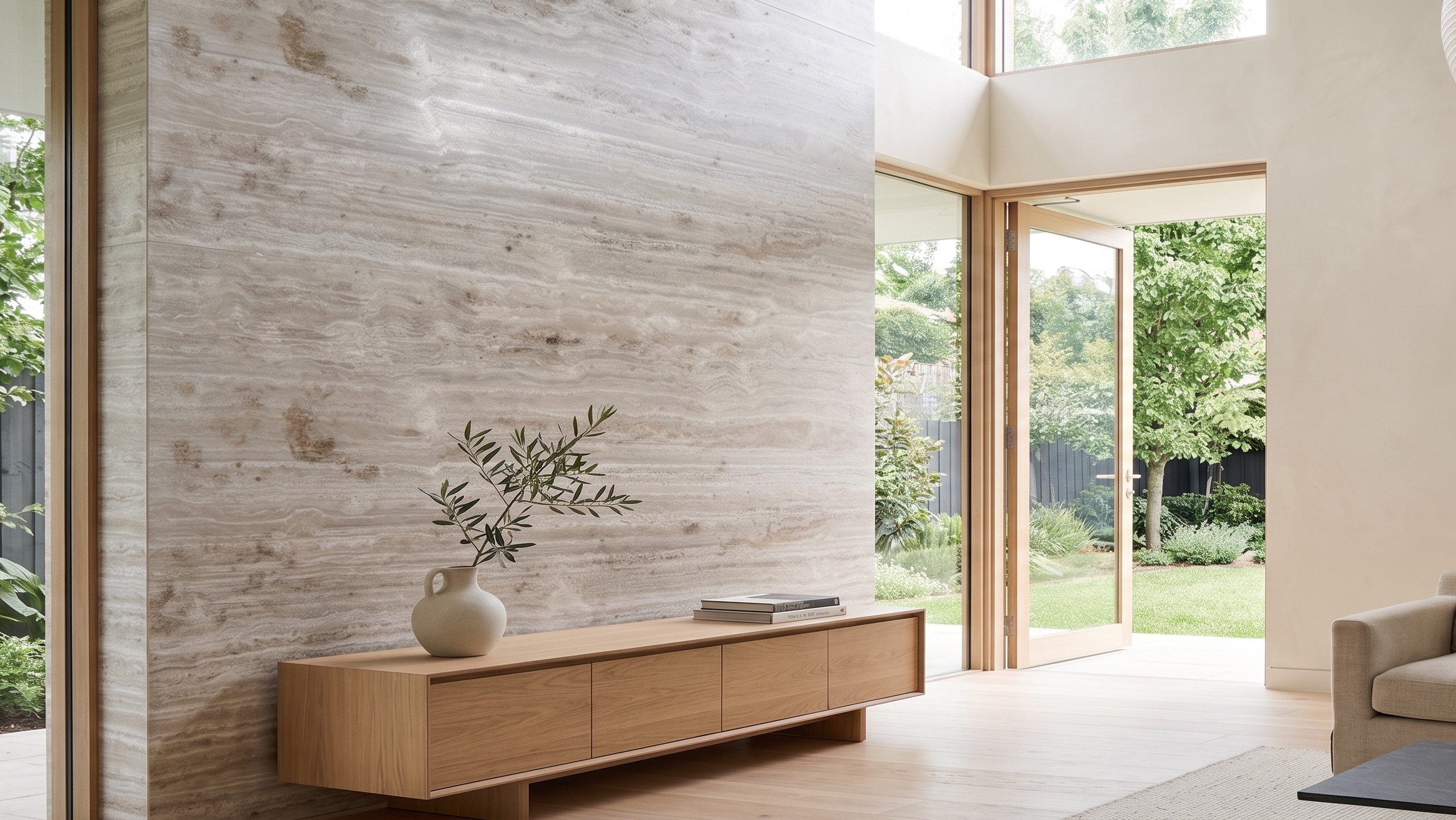 Roman Linear Travertine slab